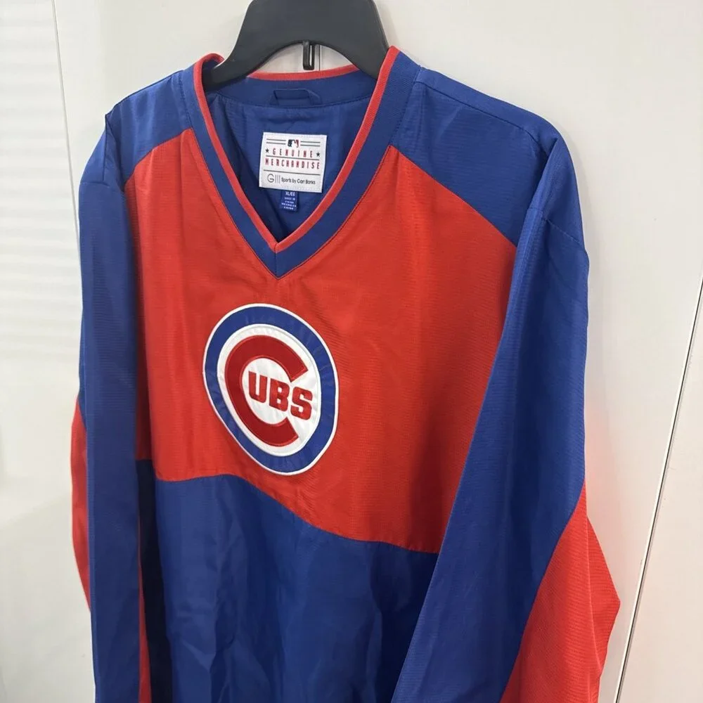 G-III Sports MLB Chicago Cubs Men's XL Pullover Windbreaker Side Zip Warmup NWT